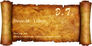 Dvorák Tibor névjegykártya